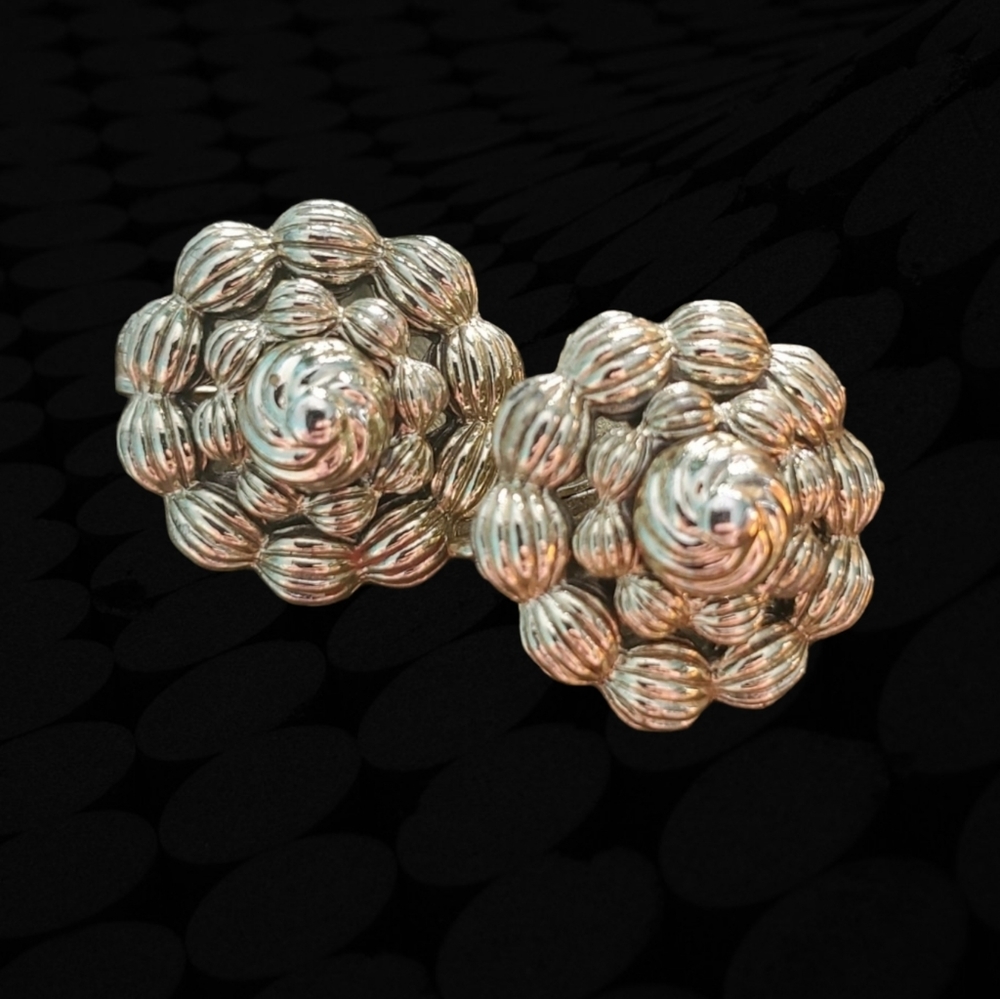 Vintage Signed Coro Textured Gold Clip Ons